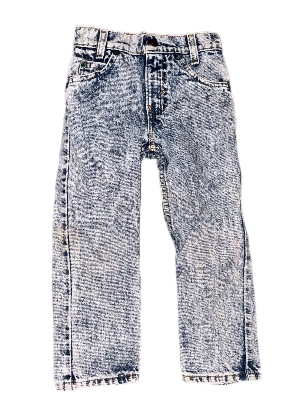 Vintage Orange Tab Little Levi’s Light Blue Acid Wash Kids Denim Jeans Size 5T